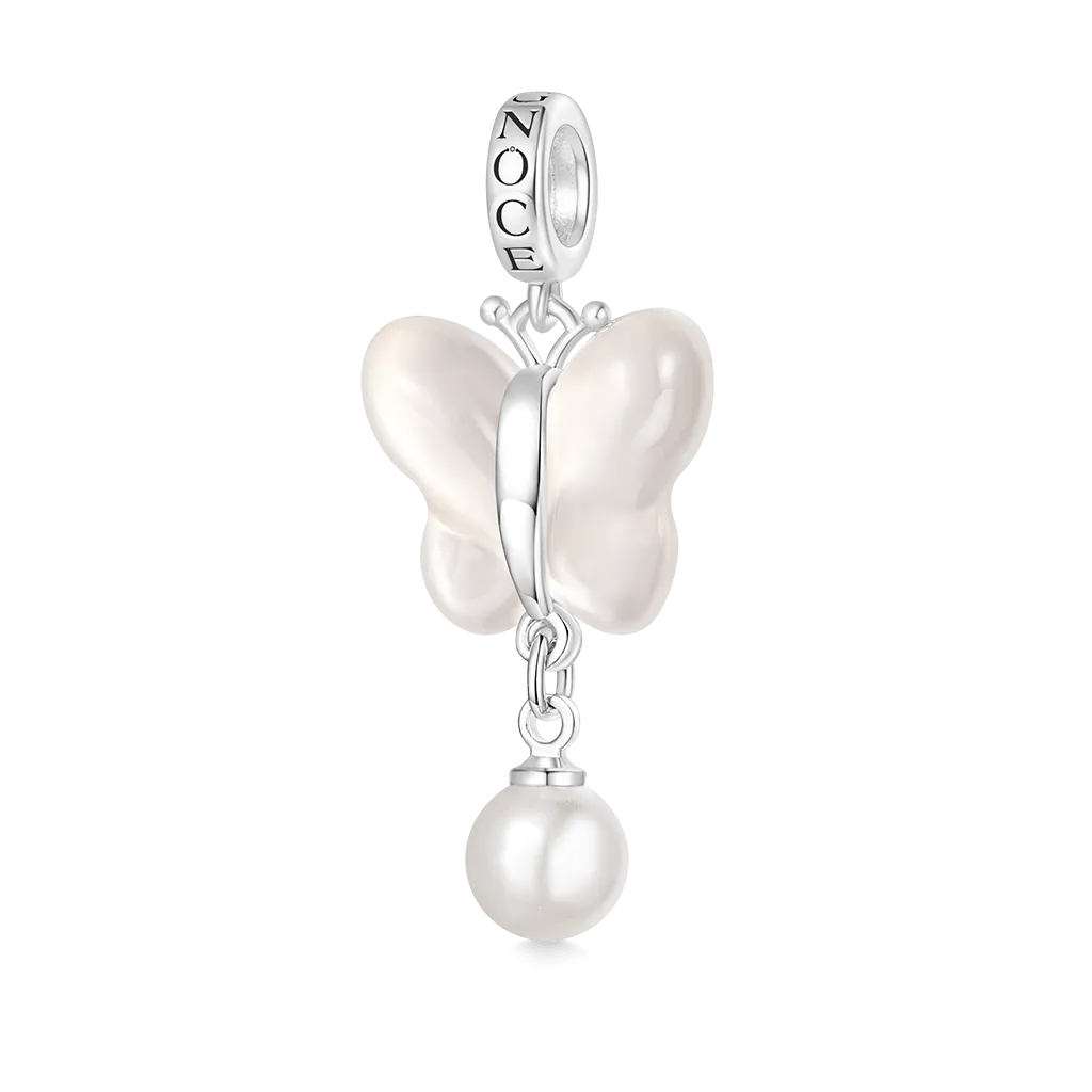 Gnoce Ciondolo Perla Farfalla In Calcedonio