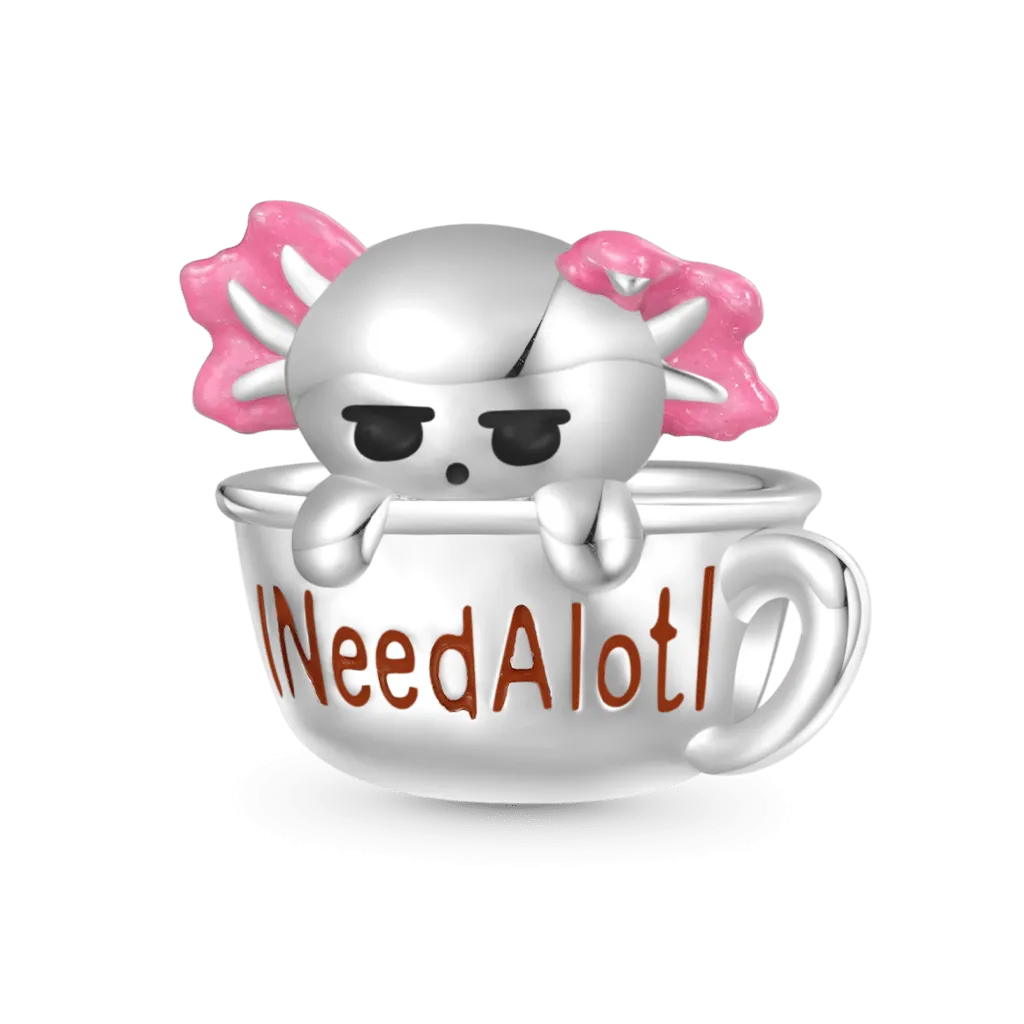 Gnoce 'Ho Bisogno Del Caffè Axolotl Per Lavorare' Charm Una Tazza Di Axolotl