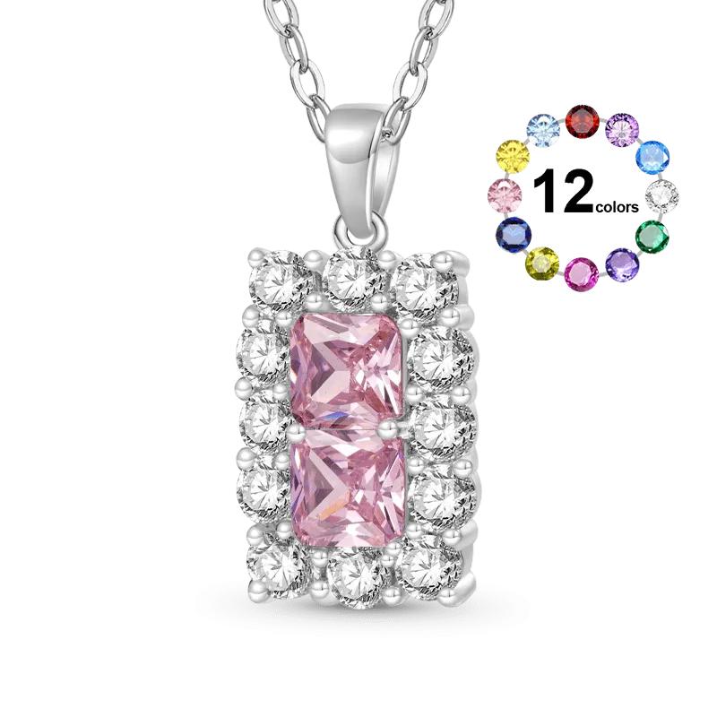 Gnoce Collana Quadrata Con Pietra Portafortuna Piazza