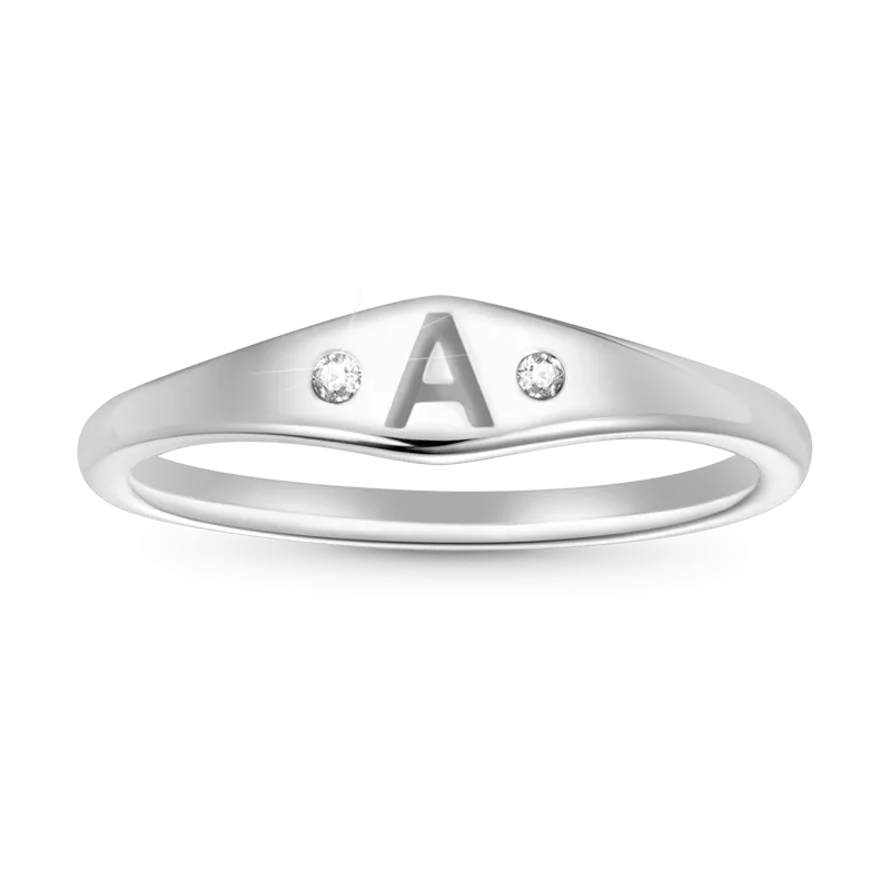 Gnoce Anello Personalizzato Singolo Iniziale  Lettera