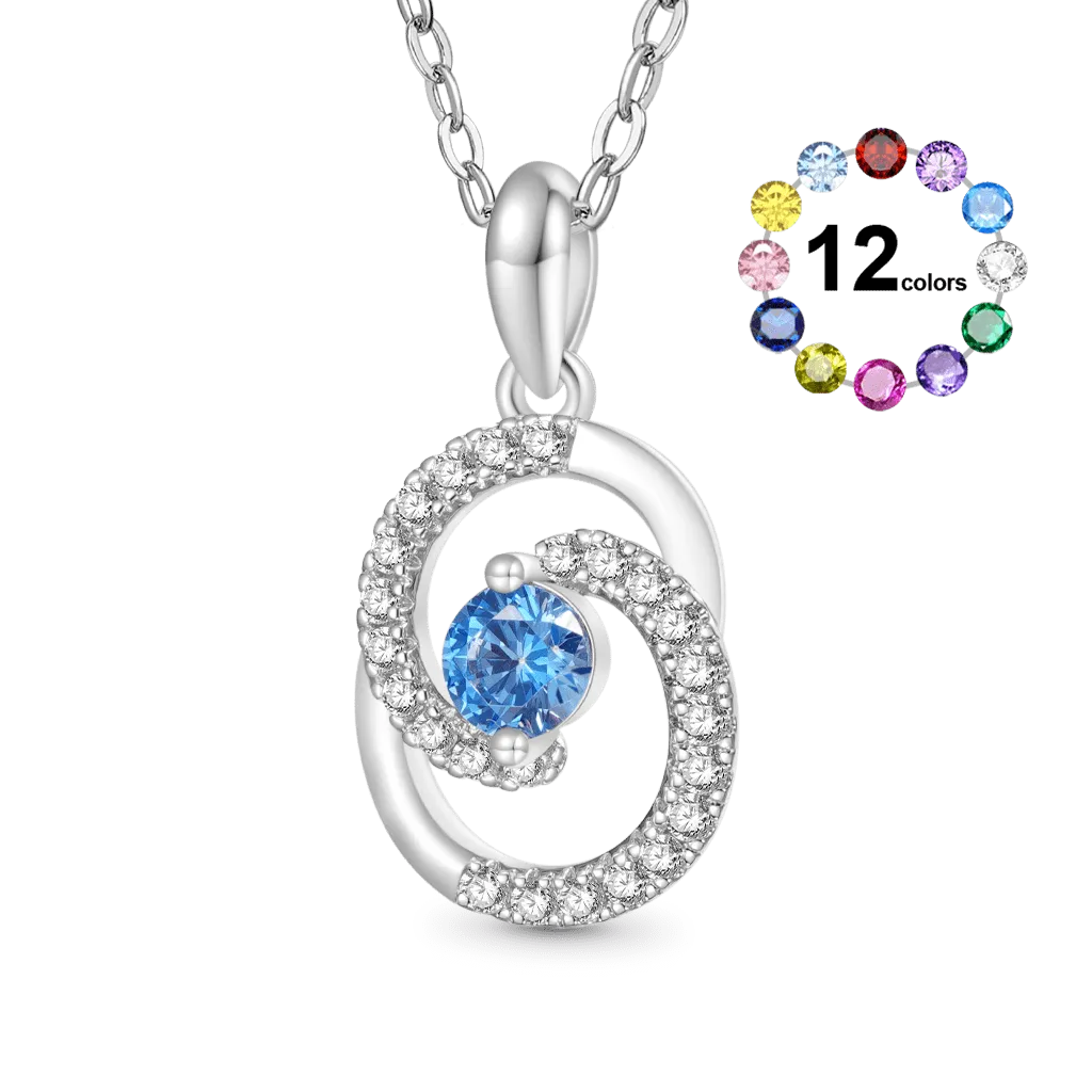 Gnoce Collana Rotonda Cuore Con Pietra Portafortuna