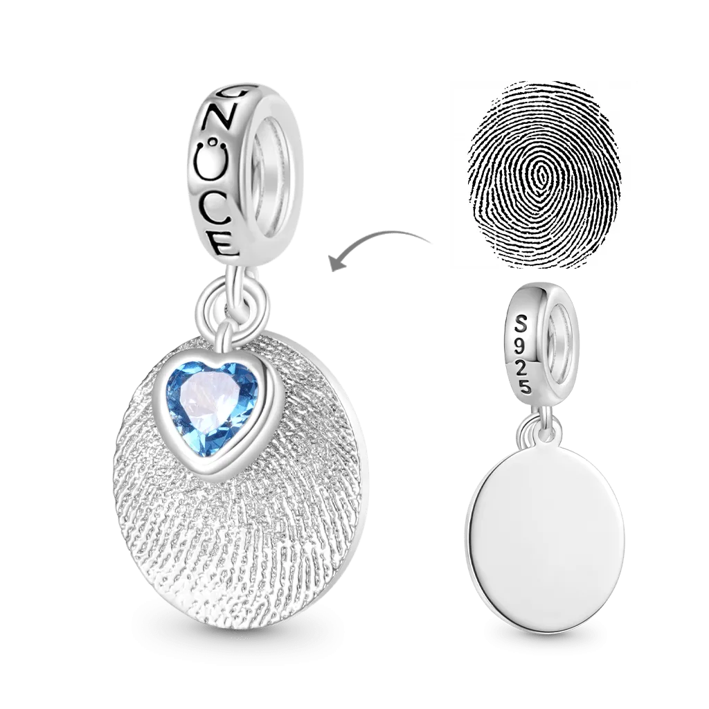 Gnoce Ciondolo Personalizzato Impronta Digitale con Pietra Portafortuna