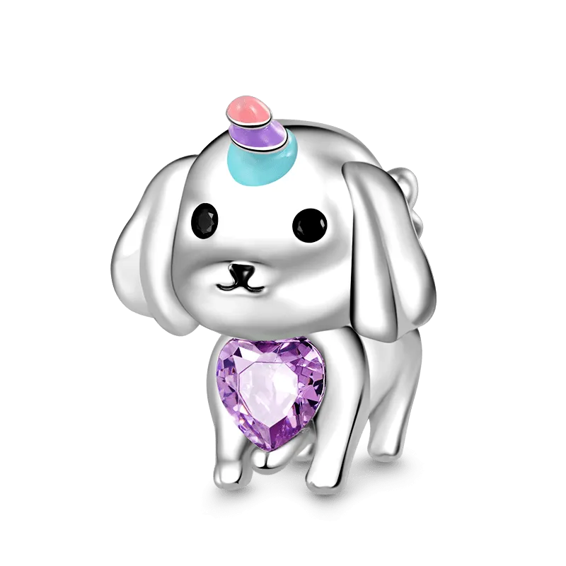 Gnoce Charm Cane Unicorno Abbraccia La Pietra Cuore