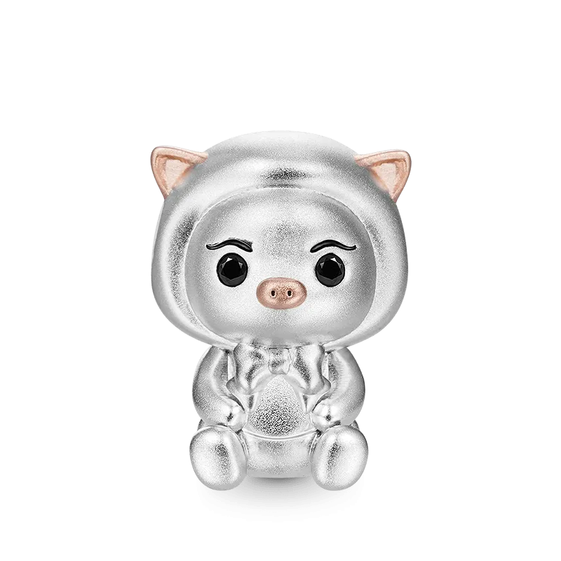 Gnoce Charm Animale Maialino Con Il Cappello