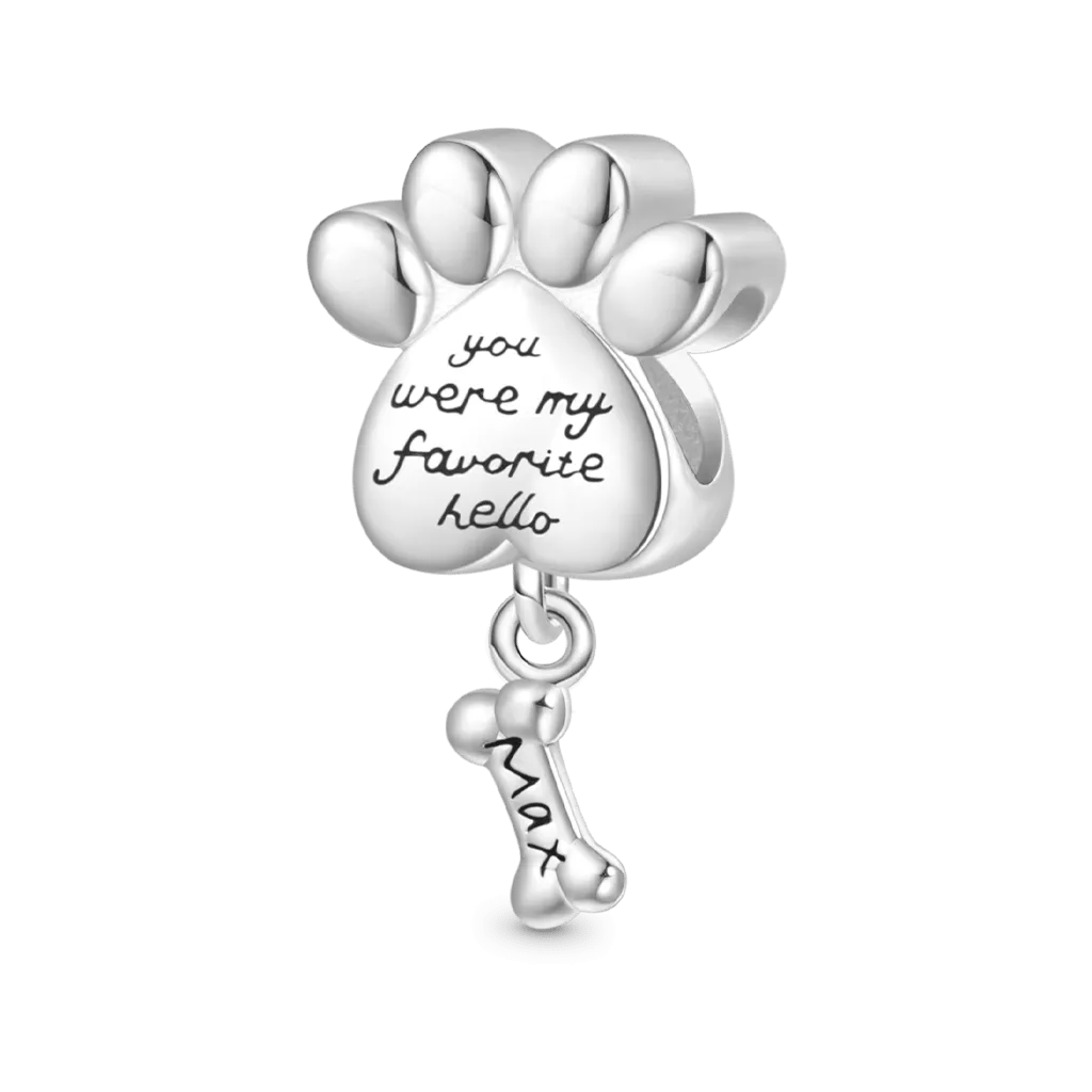 Gnoce Charm Nome Dell'Animale Domestico Incisibile Zampe & Osso Per Cani