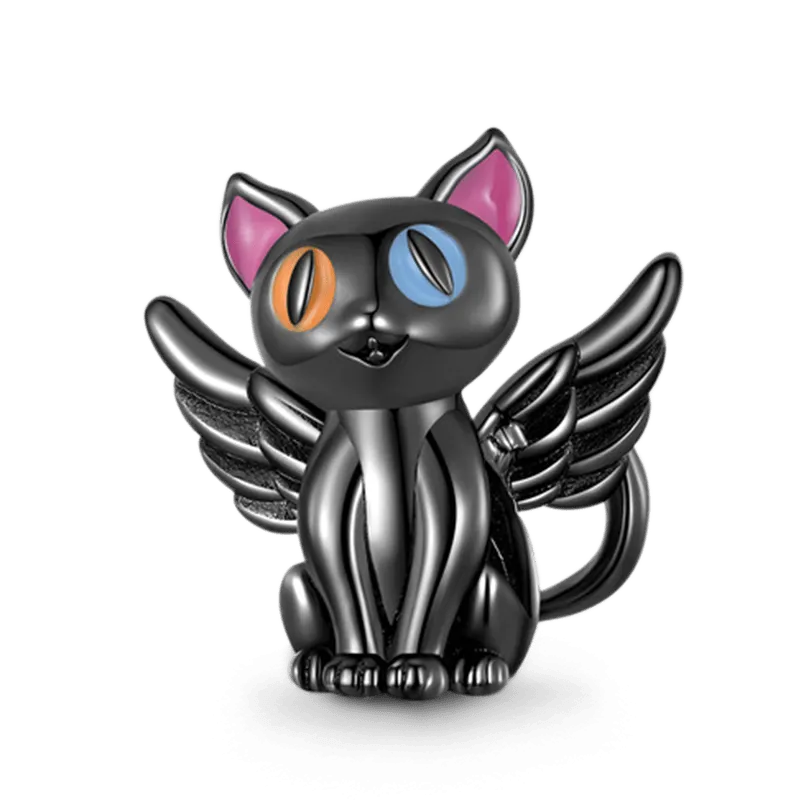 Gnoce Charm Gatto Nero Angelo