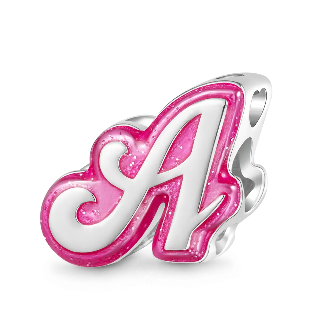 Gnoce Charm Personalizzato Lettera Rosa Barbie