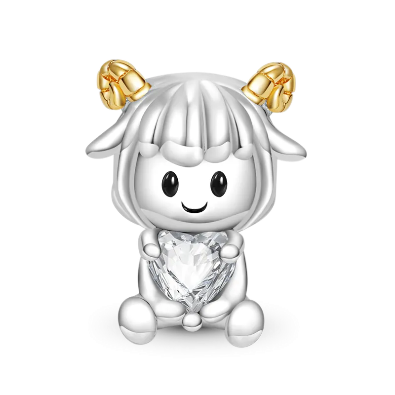 Gnoce Charm Costellazione dell'Ariete Abbraccia la Pietra Cuore