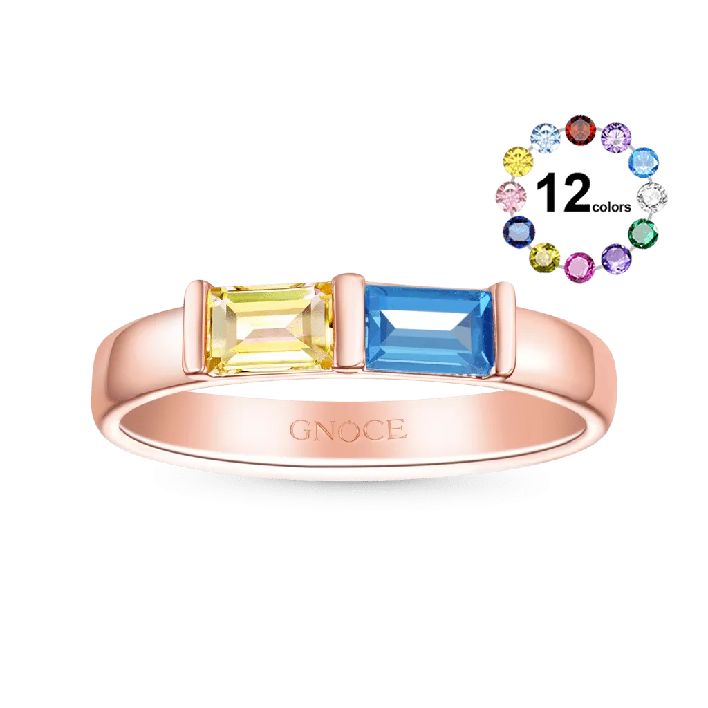 Gnoce Anello con pietre portafortuna bicolore