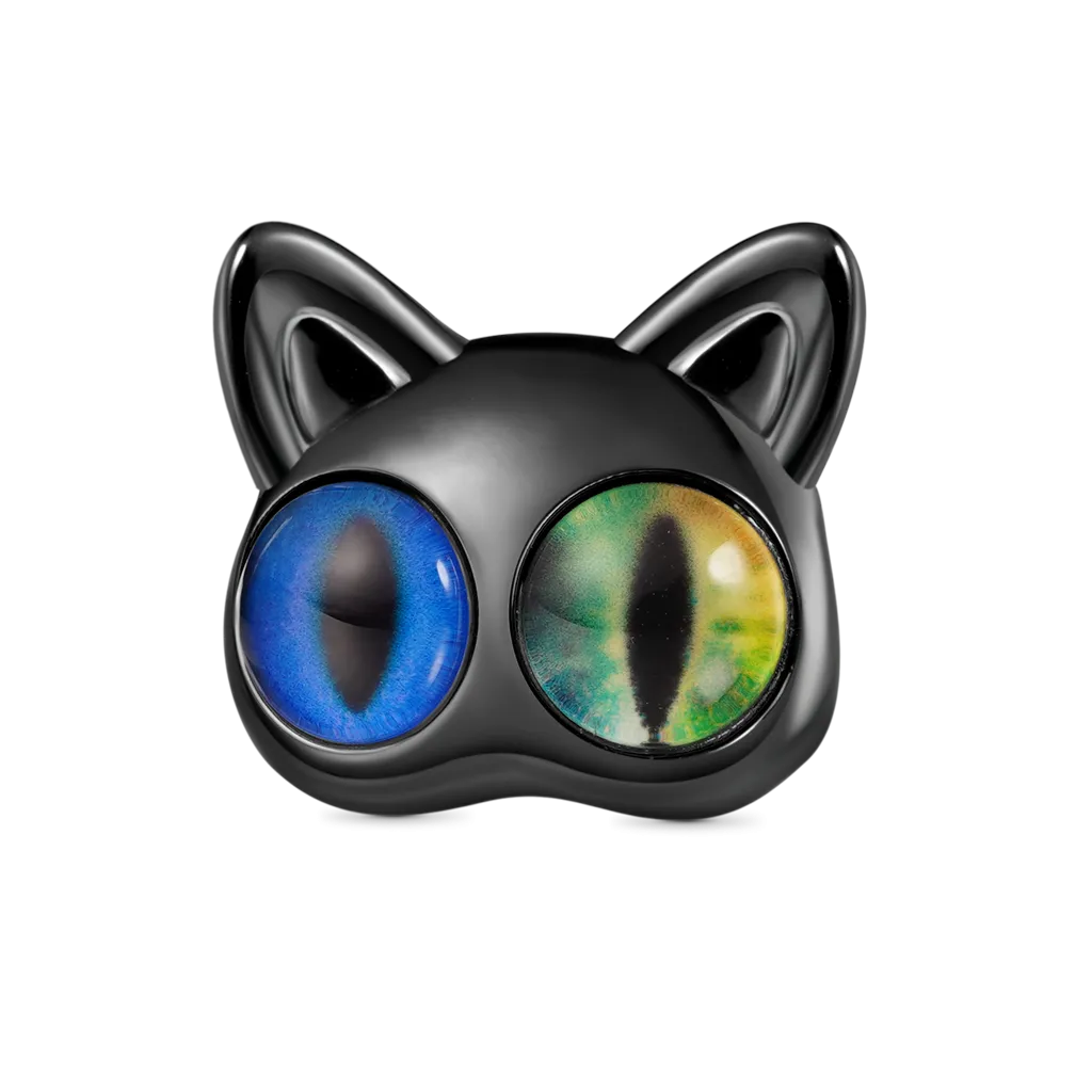 Gnoce Charm Gatto Nero Pupille verticali bicolore