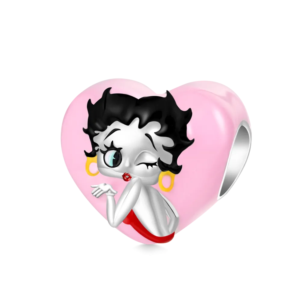 Gnoce Charm Betty Boop Cuore Rosa Di Classe