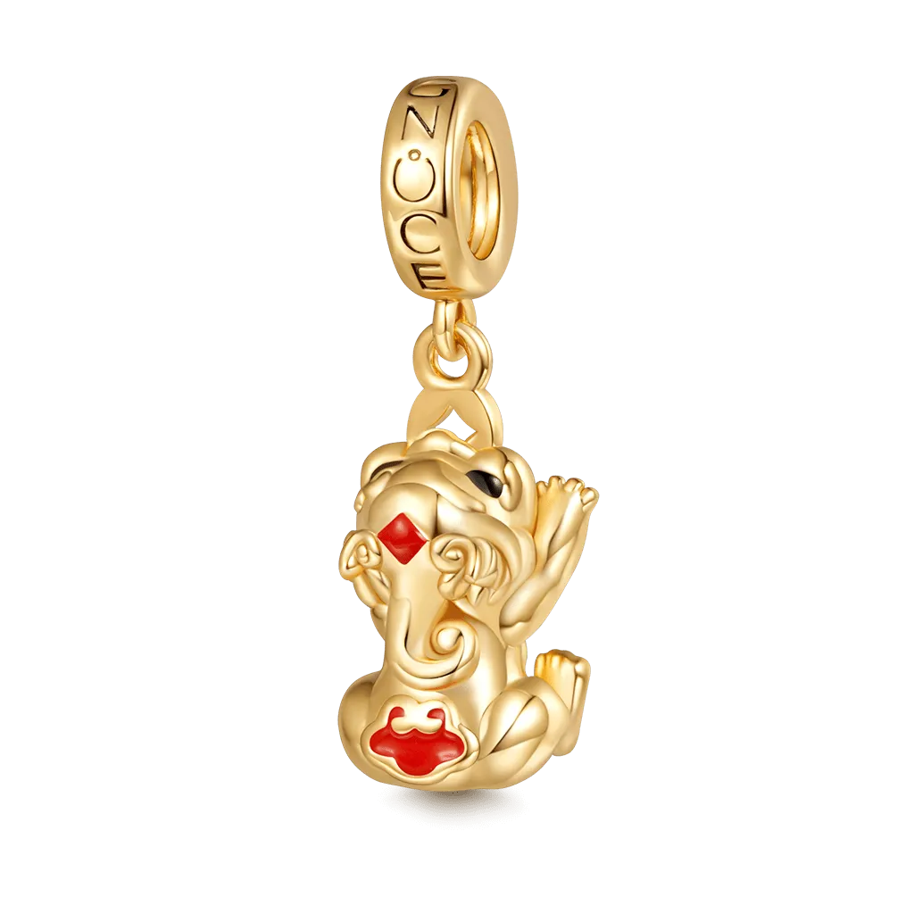 Gnoce Ciondolo Pixiu Ricchezza Placcato Oro 18K