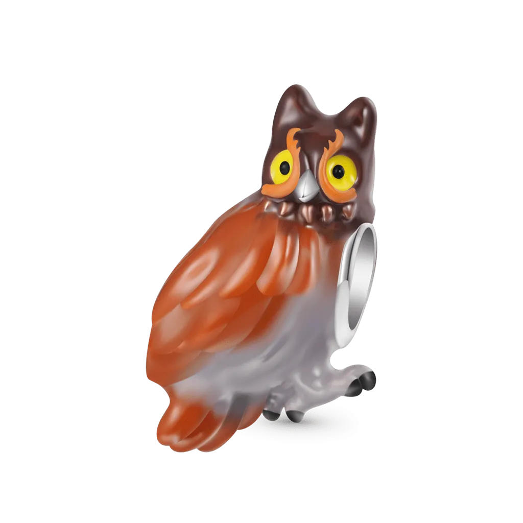 Gnoce Charm Grande Gufo Cornuto Uccelli d'America