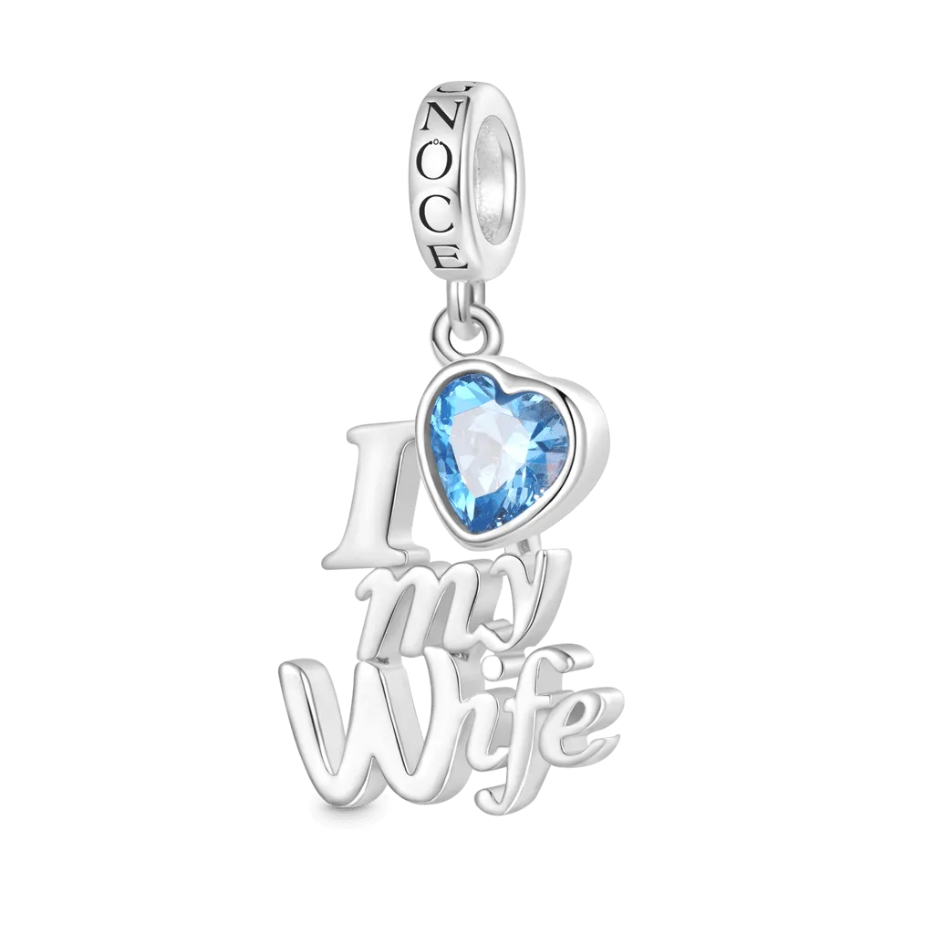 Gnoce Ciondolo Cuore Blu 'Amo Mia Moglie'