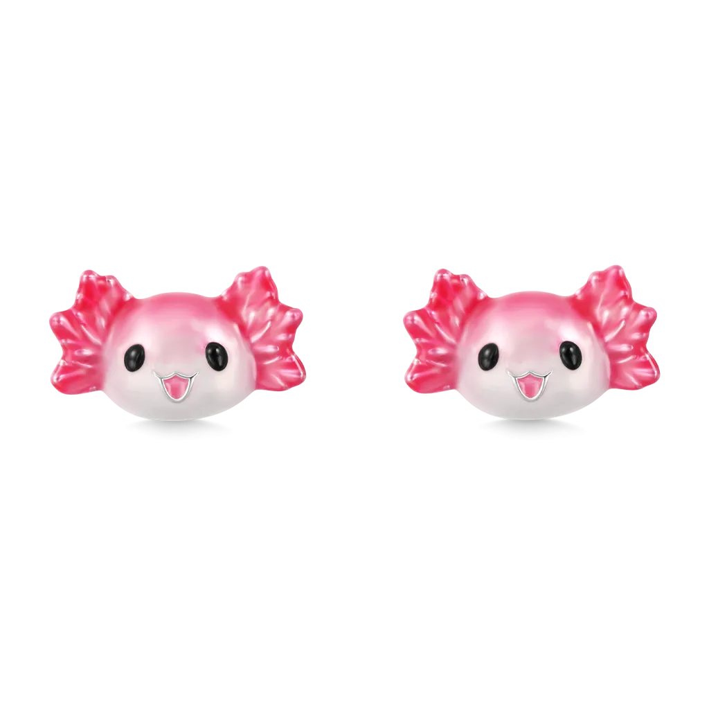 Gnoce Orecchini A Bottone Rosa Axolotl