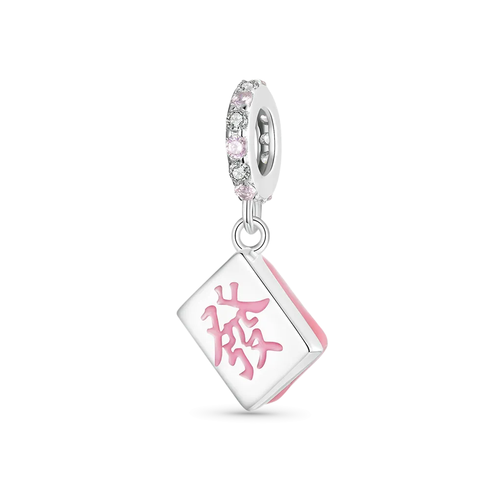 Gnoce Ciondolo Mahjong Fortuna Rosa