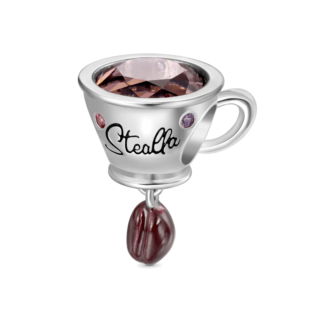 Gnoce  Ciondolo Incisibile Tazza di Caffè Appesa con Chicchi di Caffè