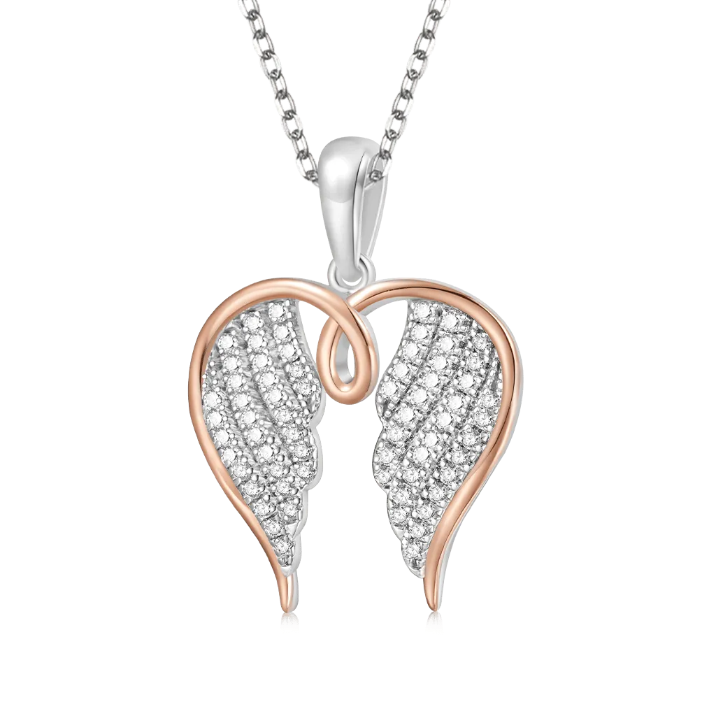 Gnoce Collana con Ali d'Angelo in Oro Rosa 18K