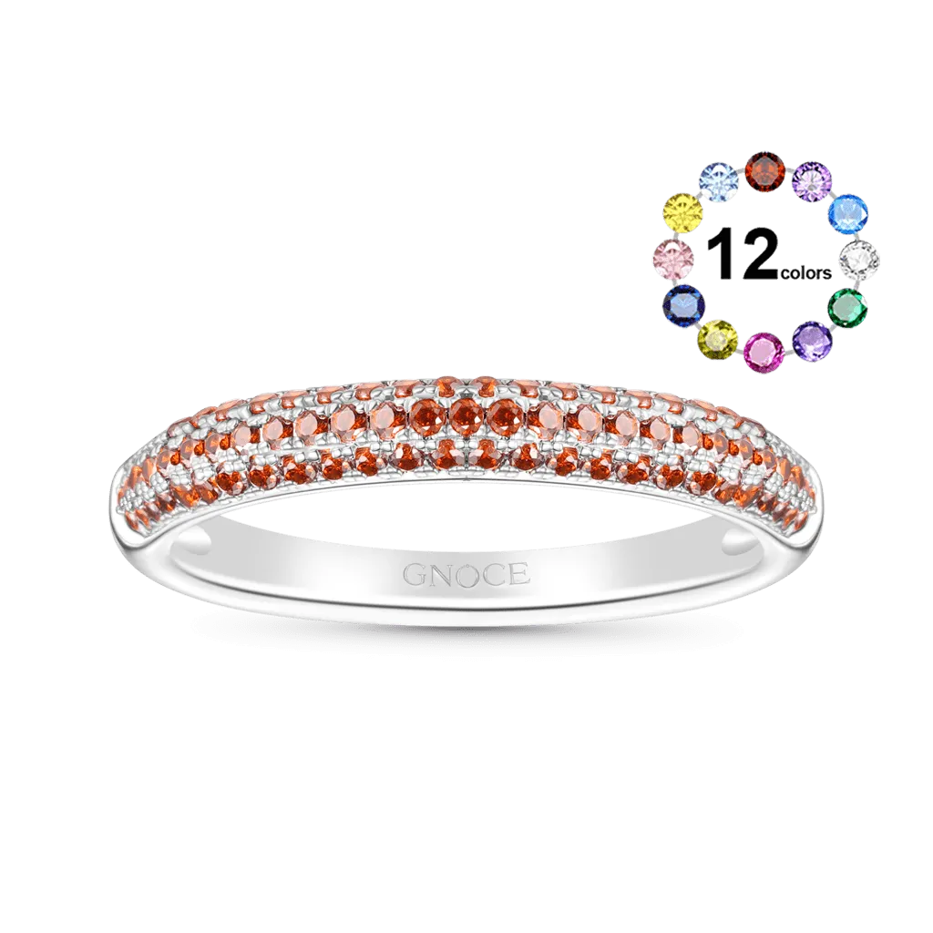 Gnoce Anello con Pietra Portafortuna in Granato e Diamanti