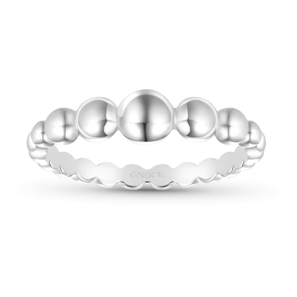 Gnoce Anello Impilabile con Palline di Perline in Argento Sterling