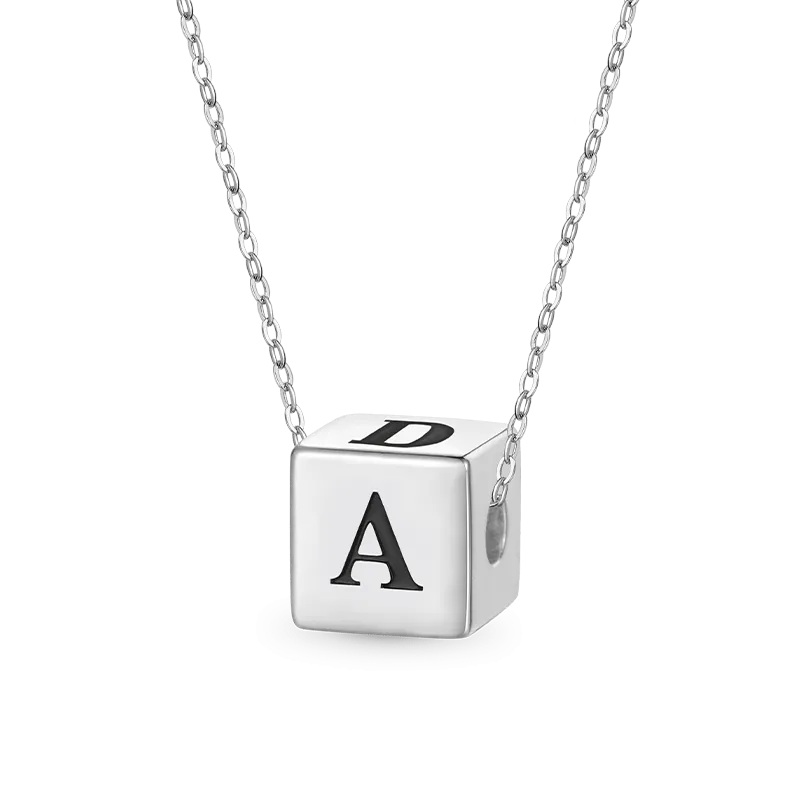 Gnoce Collana Cubo Incisibile Lettera Su Quattro Lati Incidibile