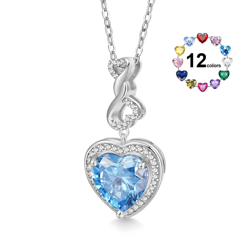 Gnoce Collana Pietra Portafortuna a Forma Di Cuore In Fibbia Amore Infinito