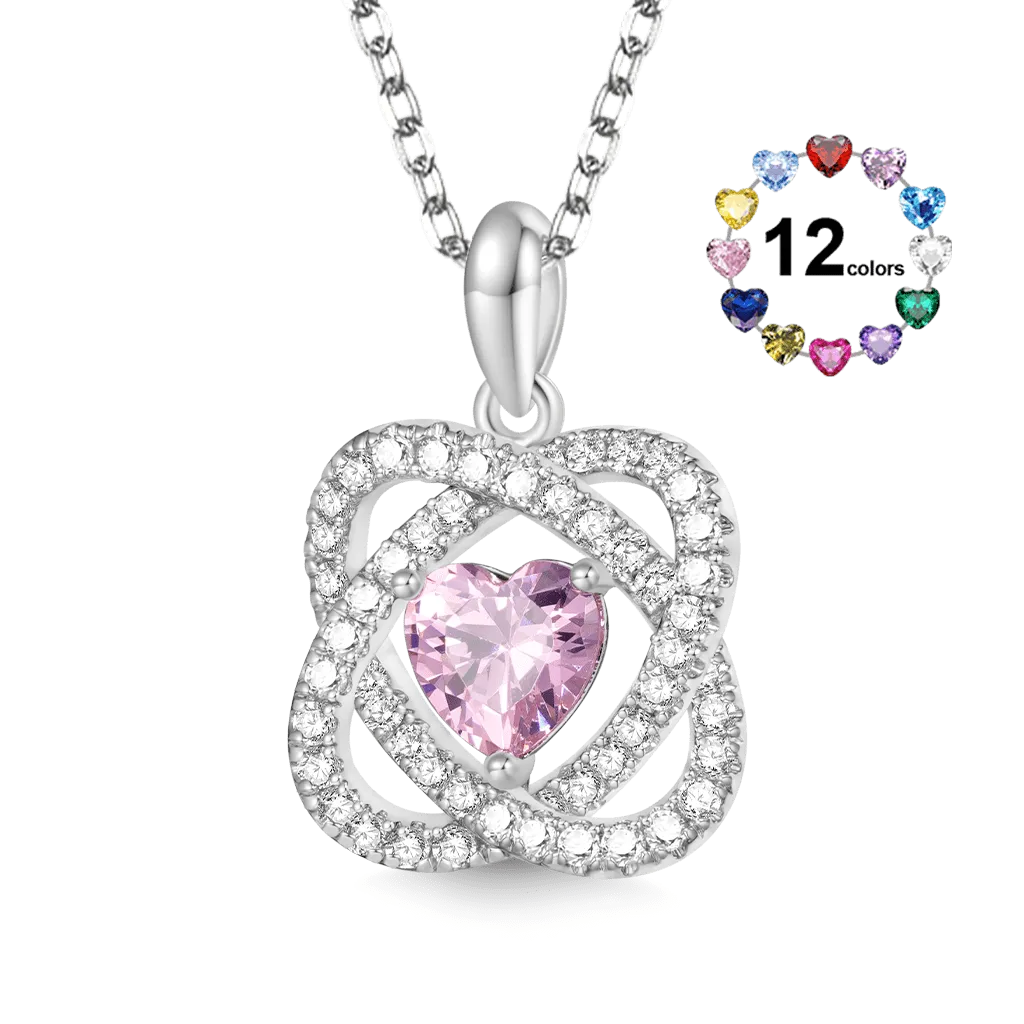 Gnoce Collana Cuore Celtico con Pietra Portafortuna