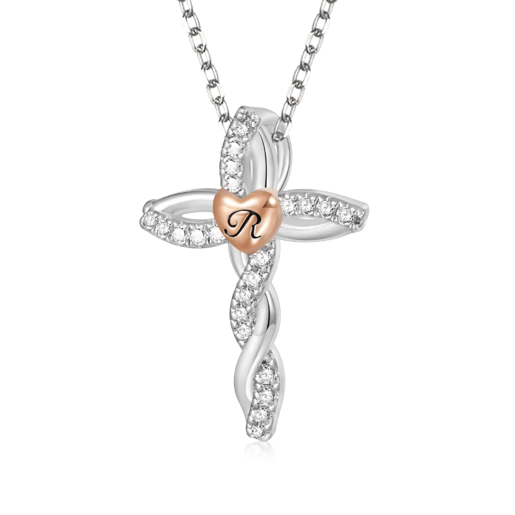 Gnoce Collana Retro con Croce di Diamanti