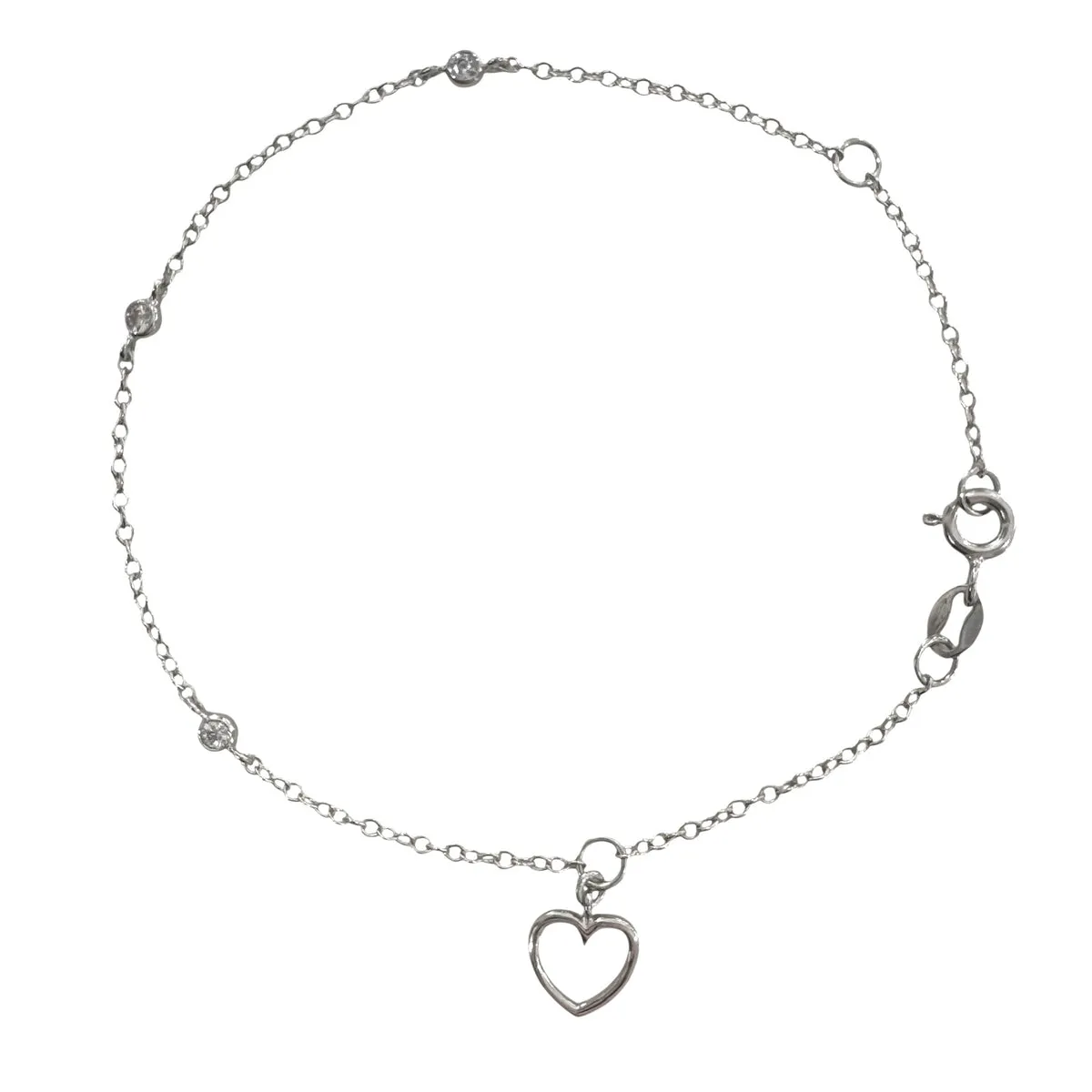 BRACCIALE PUNTI LUCE E CUORE PENDENTE