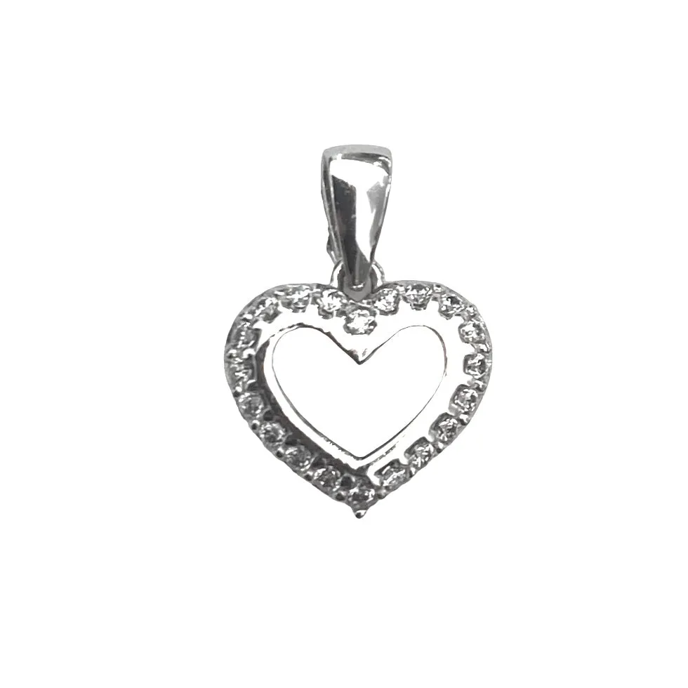 CIONDOLO CUORE ORO BIANCO