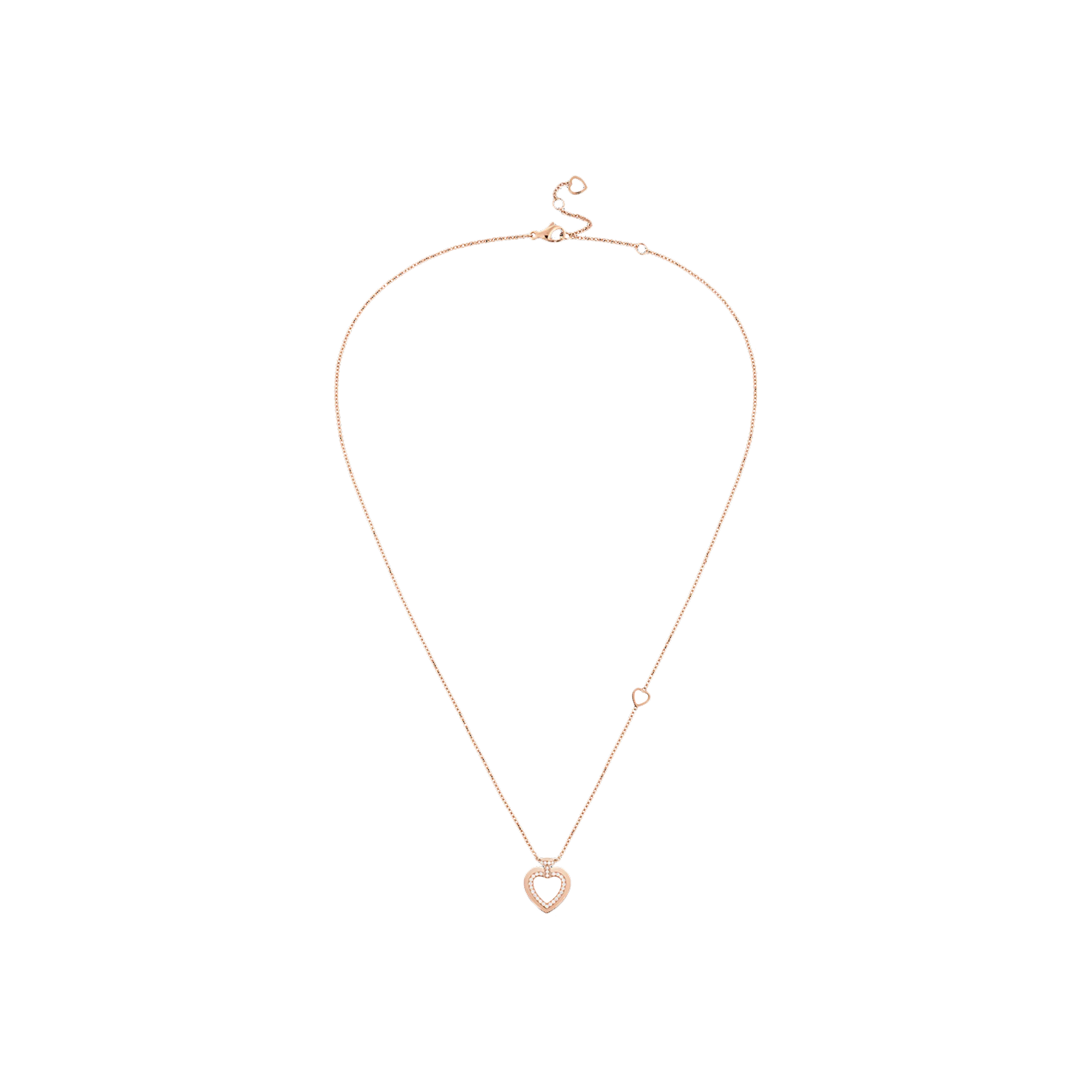 COLLANA PRETTY WOMAN MODELLO PICCOLO IN ORO ROSA CON PAVÈ DI DIAMANTI - 7B0257 - 7B0257