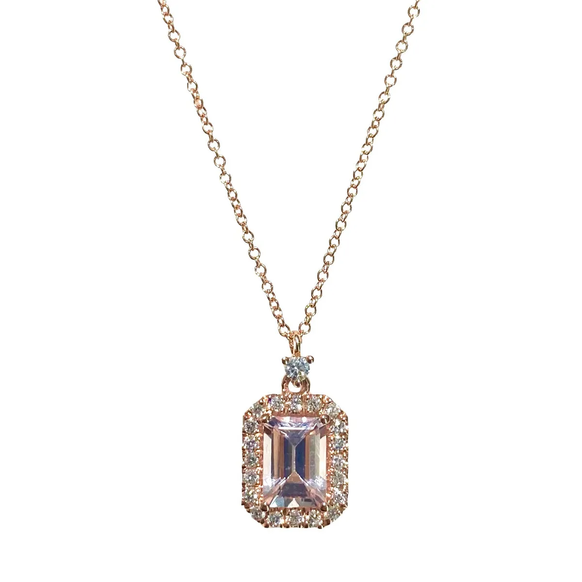 COLLANA MORGANITE E DIAMANTI
