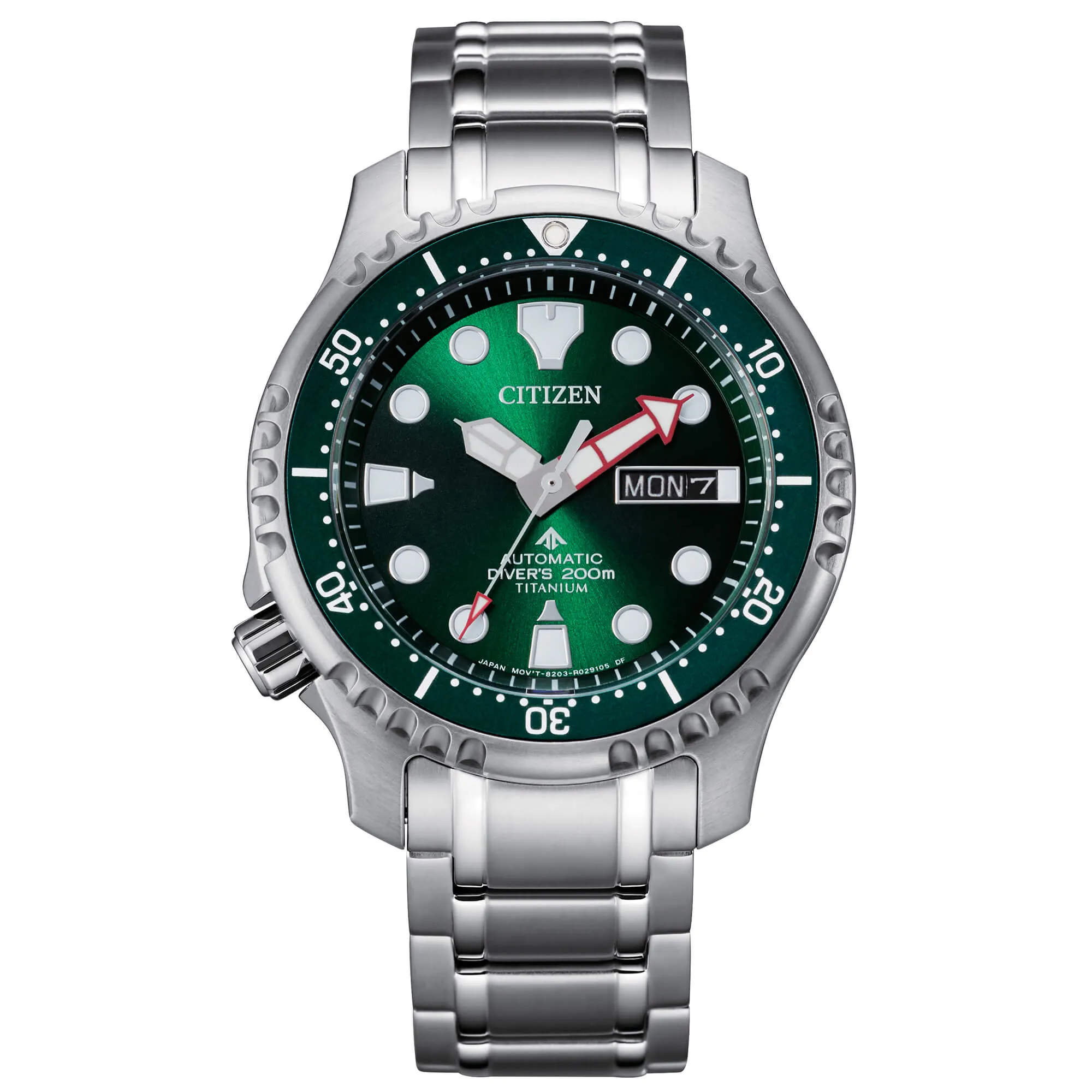 Orologio Uomo Citizen Automatico Promaster Diver 200 Supertitanio con Quadrante Verde 42 mm