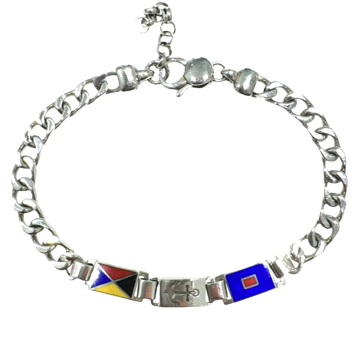 BRACCIALE IN ARGENTO CON BANDIERINE DA UOMO