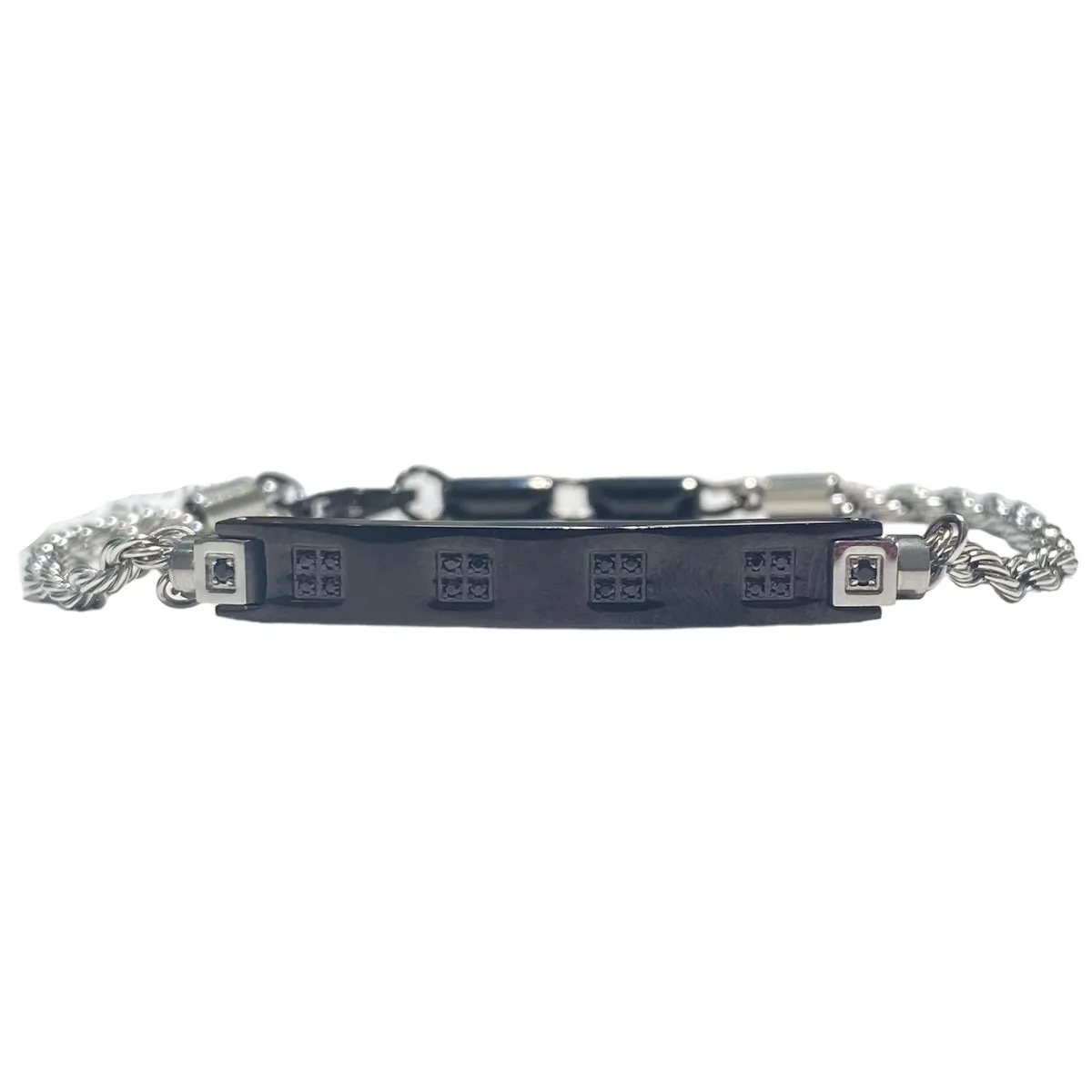 BRACCIALE ANANDA CON PIASTRINA NERA - AS -JBRU2160