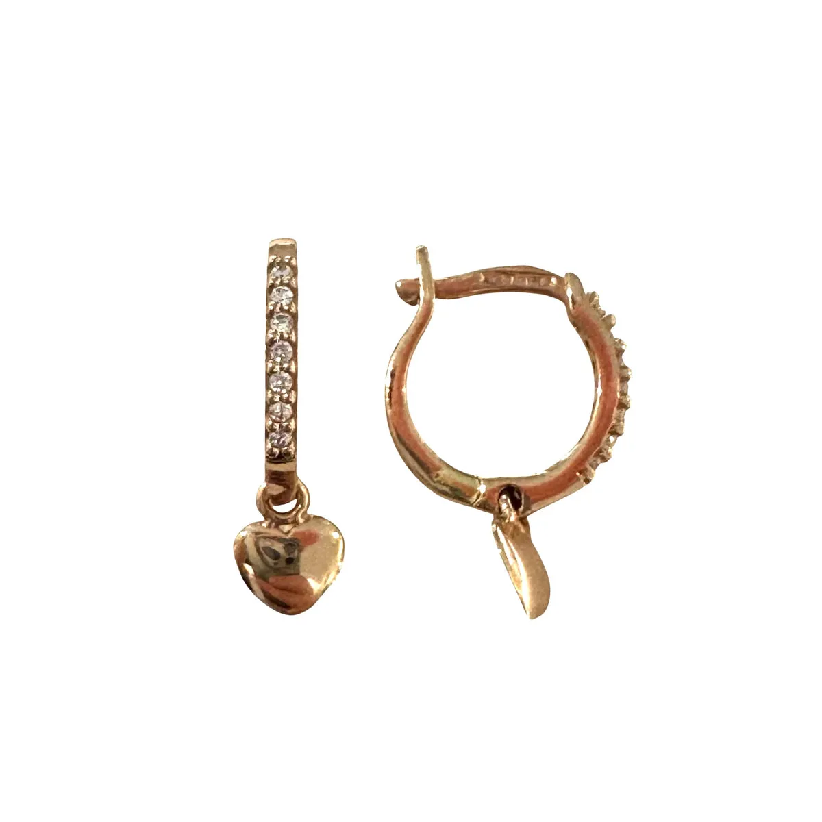 ORECCHINI CERCHI CON CUORE ORO ROSA