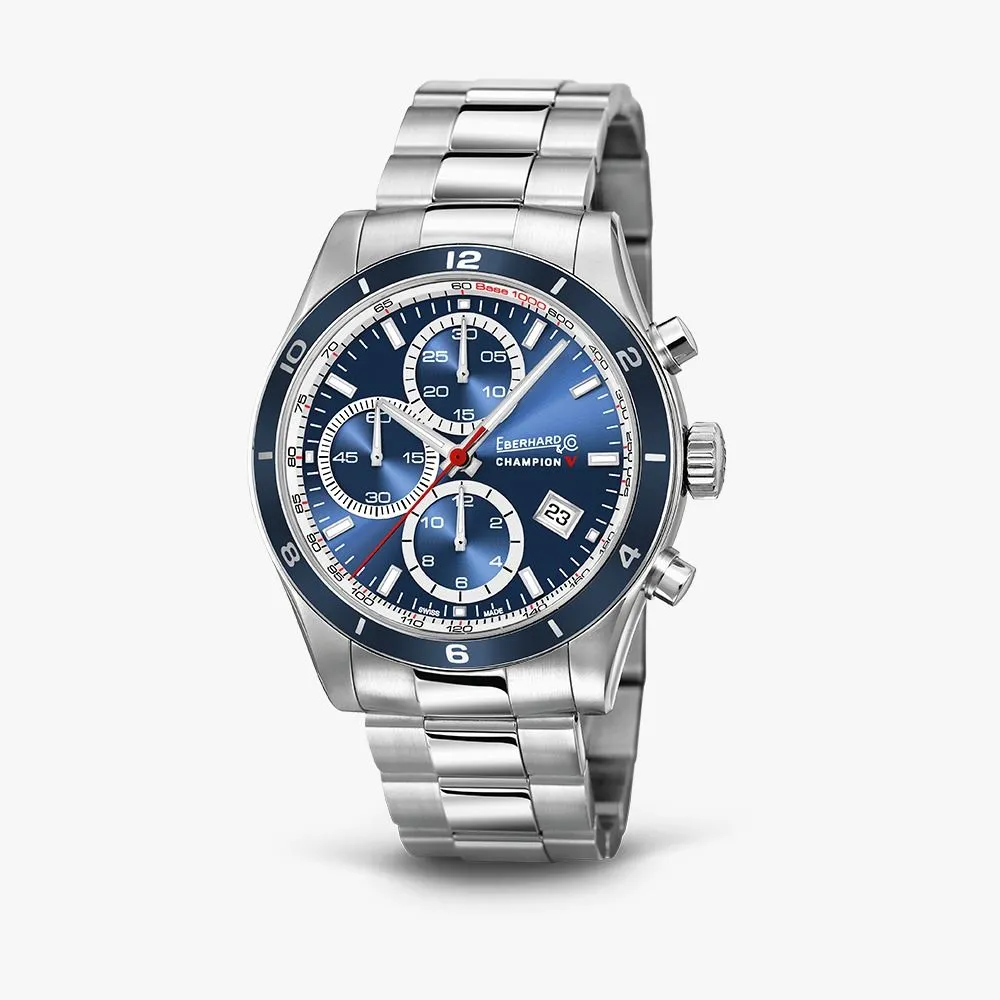 Orologio Uomo Eberhard Champion V Automatico con Quadrante Blu 43 mm