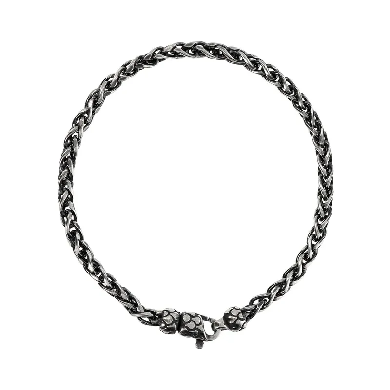 BRACCIALE ALBERT M. CON CATENA SPIGA E MOSCHETTONE TEXTURE - WSOX00543.S-19