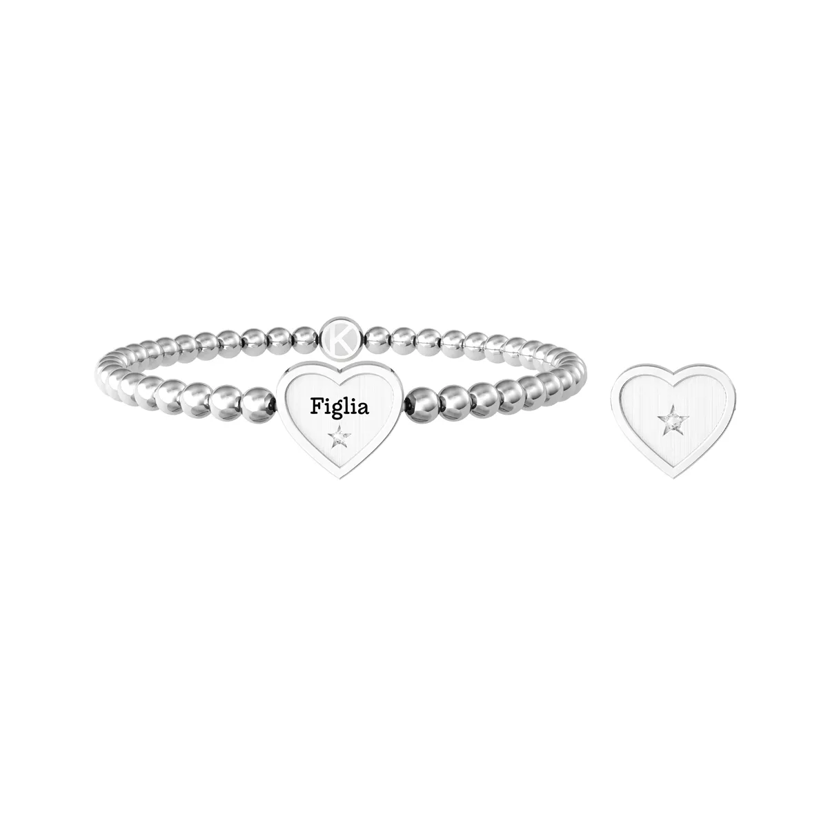 Bracciale Donna Kidult Family Figlia con Ciondolo Cuore