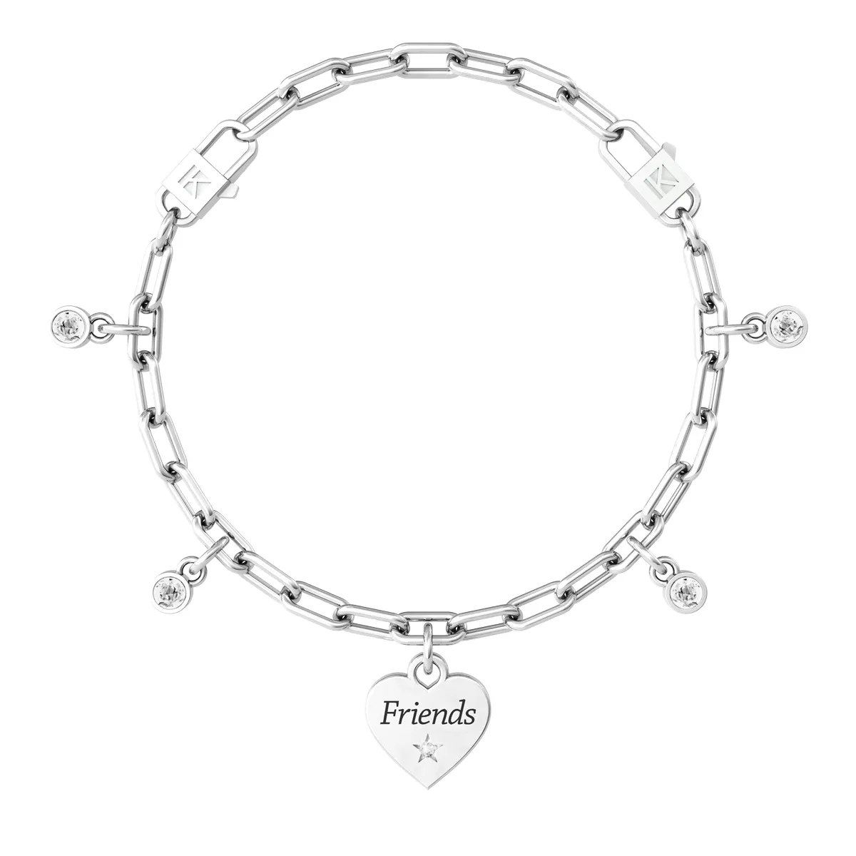 Bracciale Donna Kidult Friendship Friends con Cristalli e Ciondolo Cuore