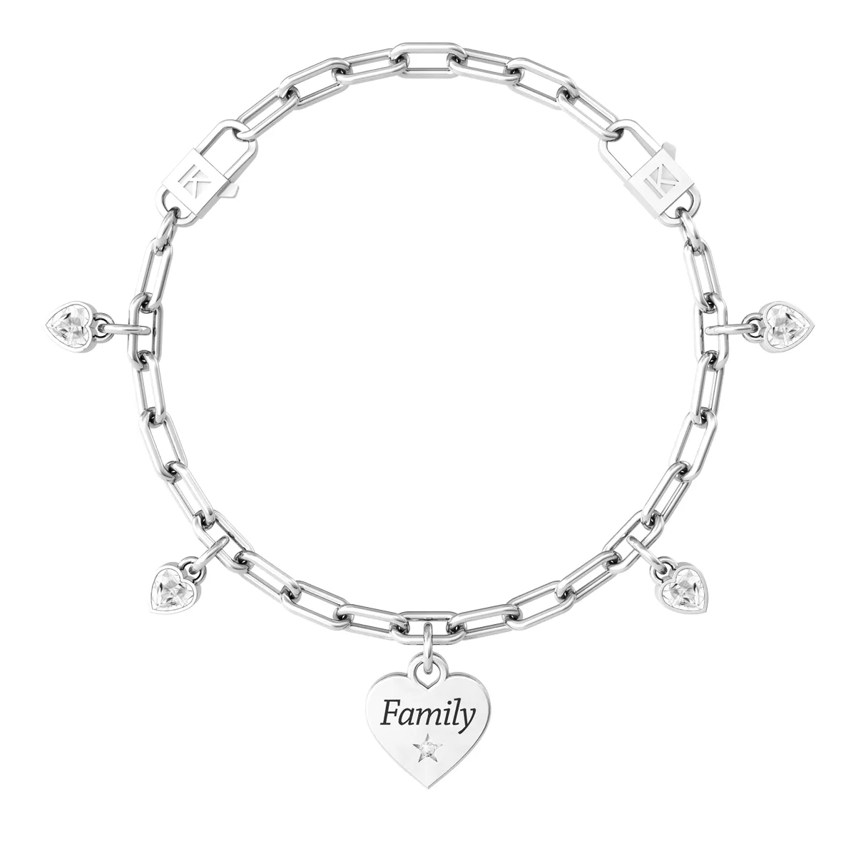 Bracciale Donna Kidult Family con Cristalli e Ciondolo Cuore