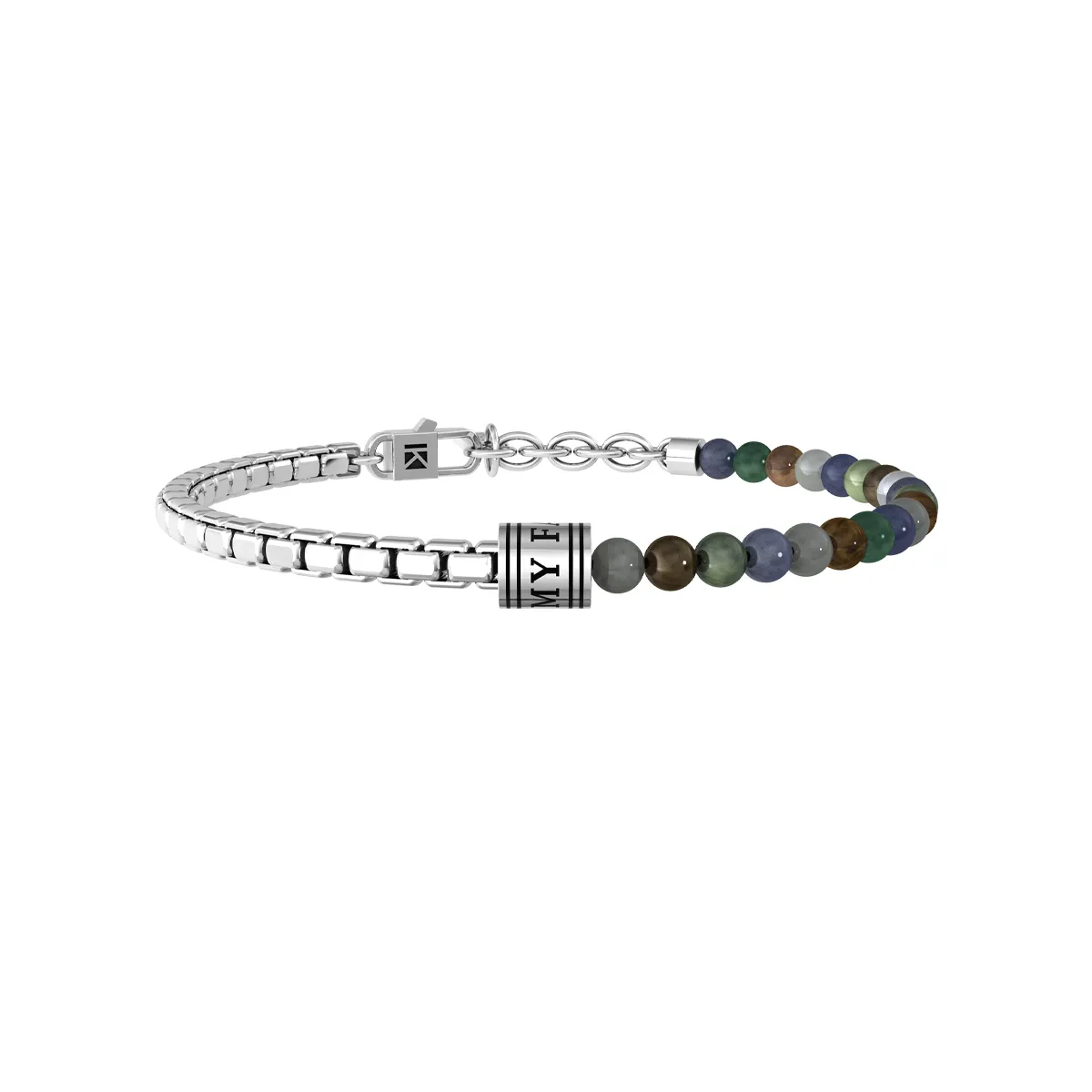 Bracciale Uomo Kidult My Family con Catena e Pietre Naturali Multicolor