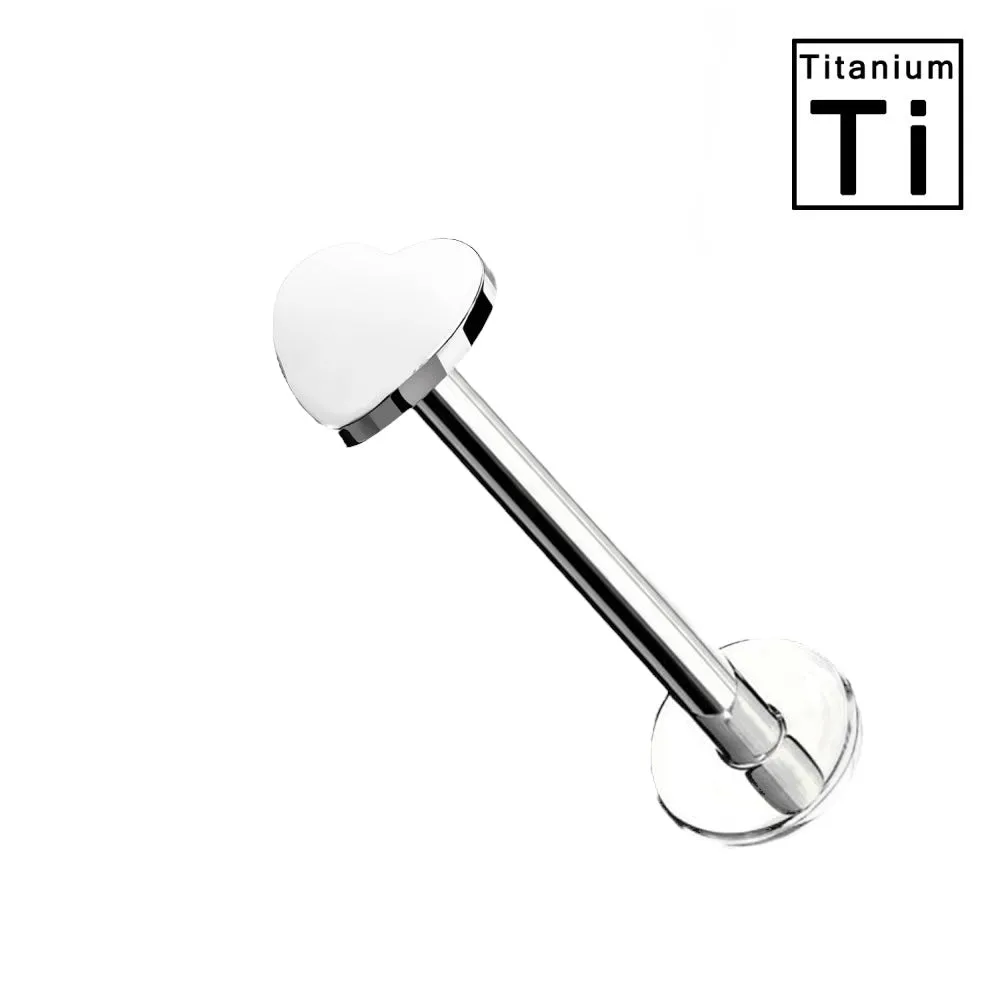 ORECCHINO LABRET CON CUORE IN TITANIO