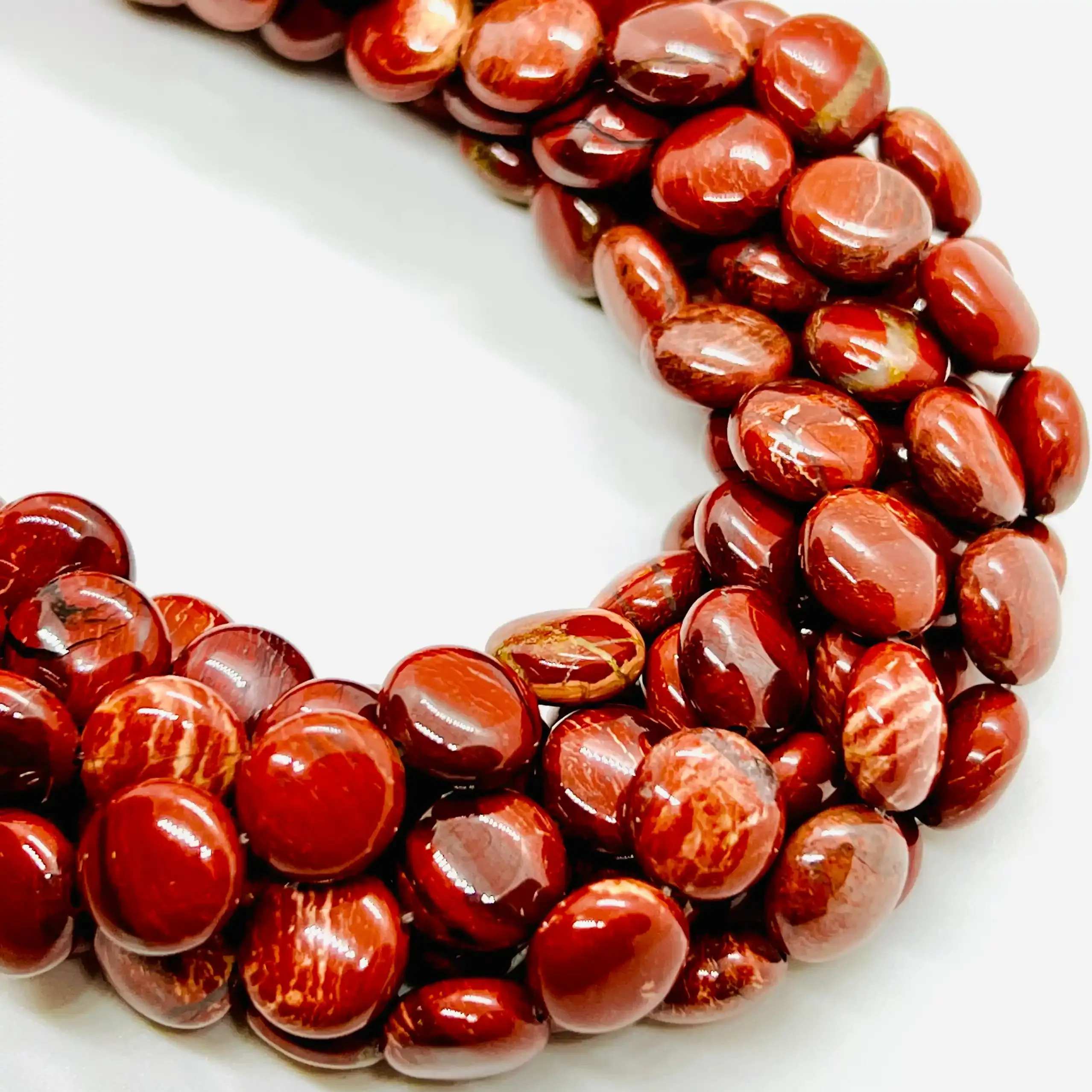 filo di diaspro cerchio pastiglia 10 mm colore marrone brunito