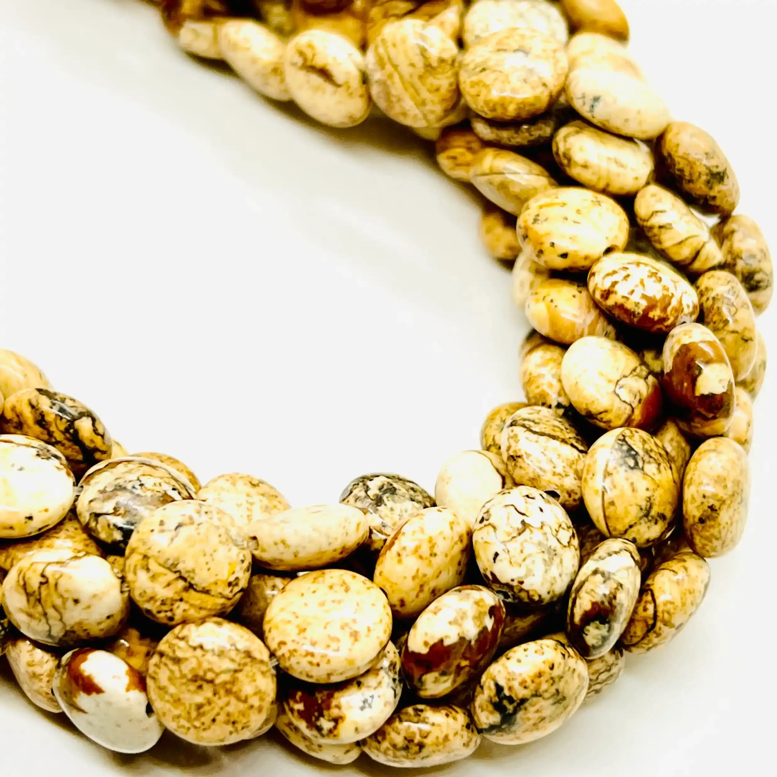 filo di diaspro cerchio pastiglia 10 mm colore tonalità marroncino