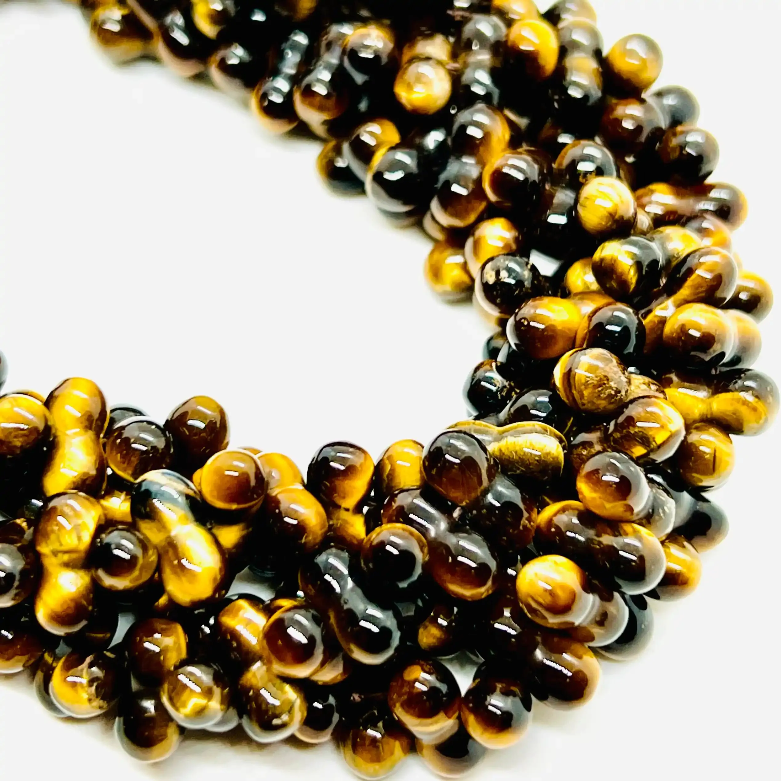 filo di occhio di tigre cilindro doppia sfera 11 mm x 5 mm colore marrone ocra