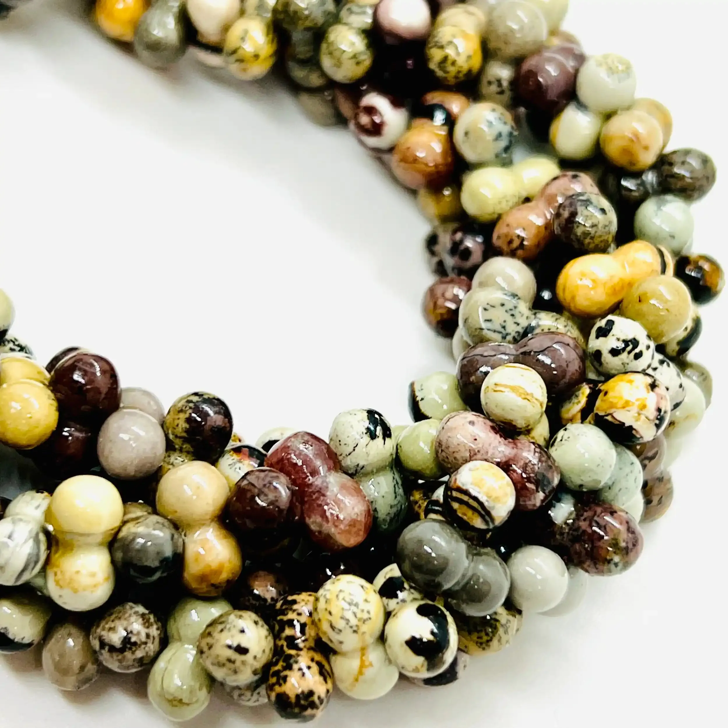 filo di diaspro cilindro doppia sfera 11 mm x 5 mm colore tonalità del marrone