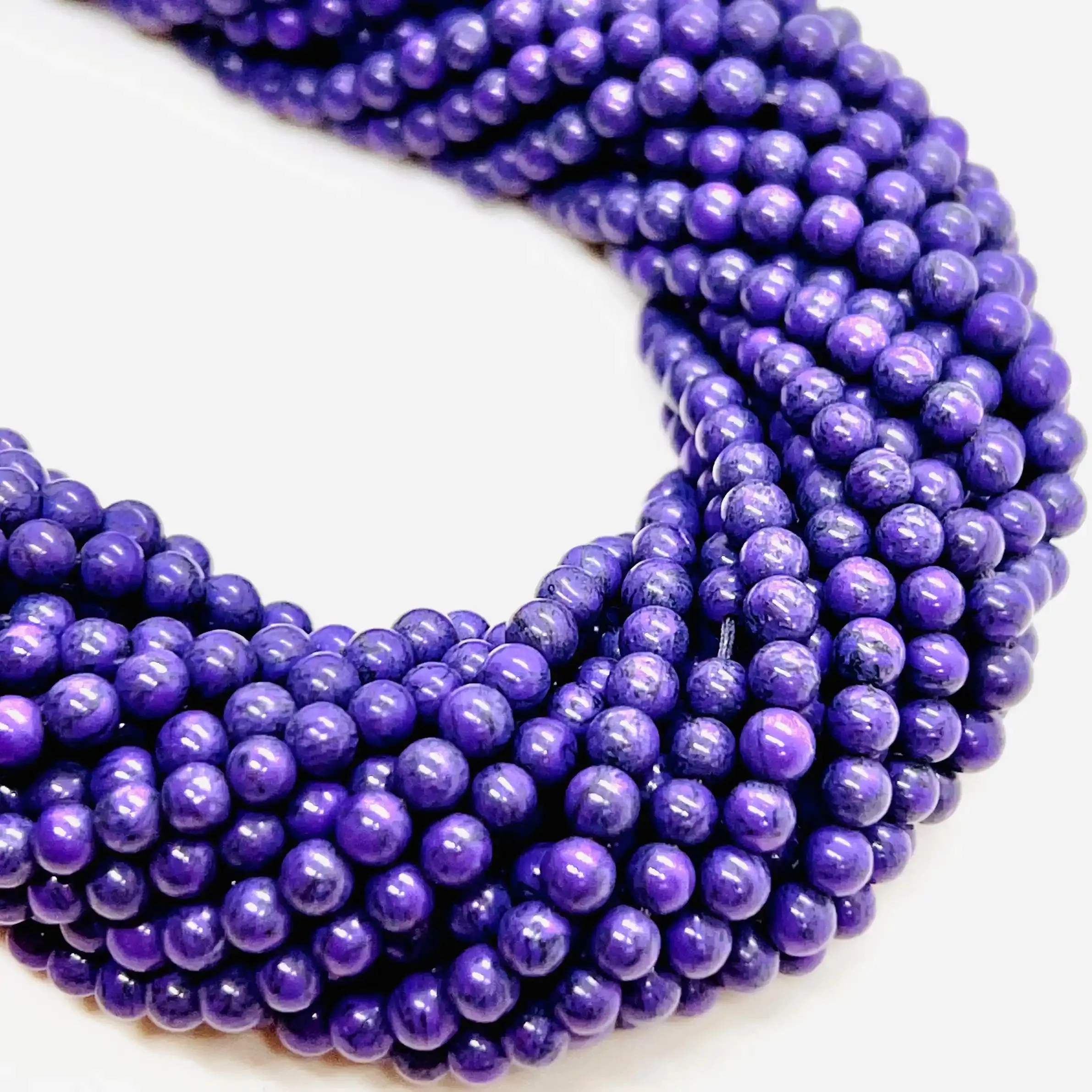 filo di haulite sfera 3 mm colore viola intenso anticato