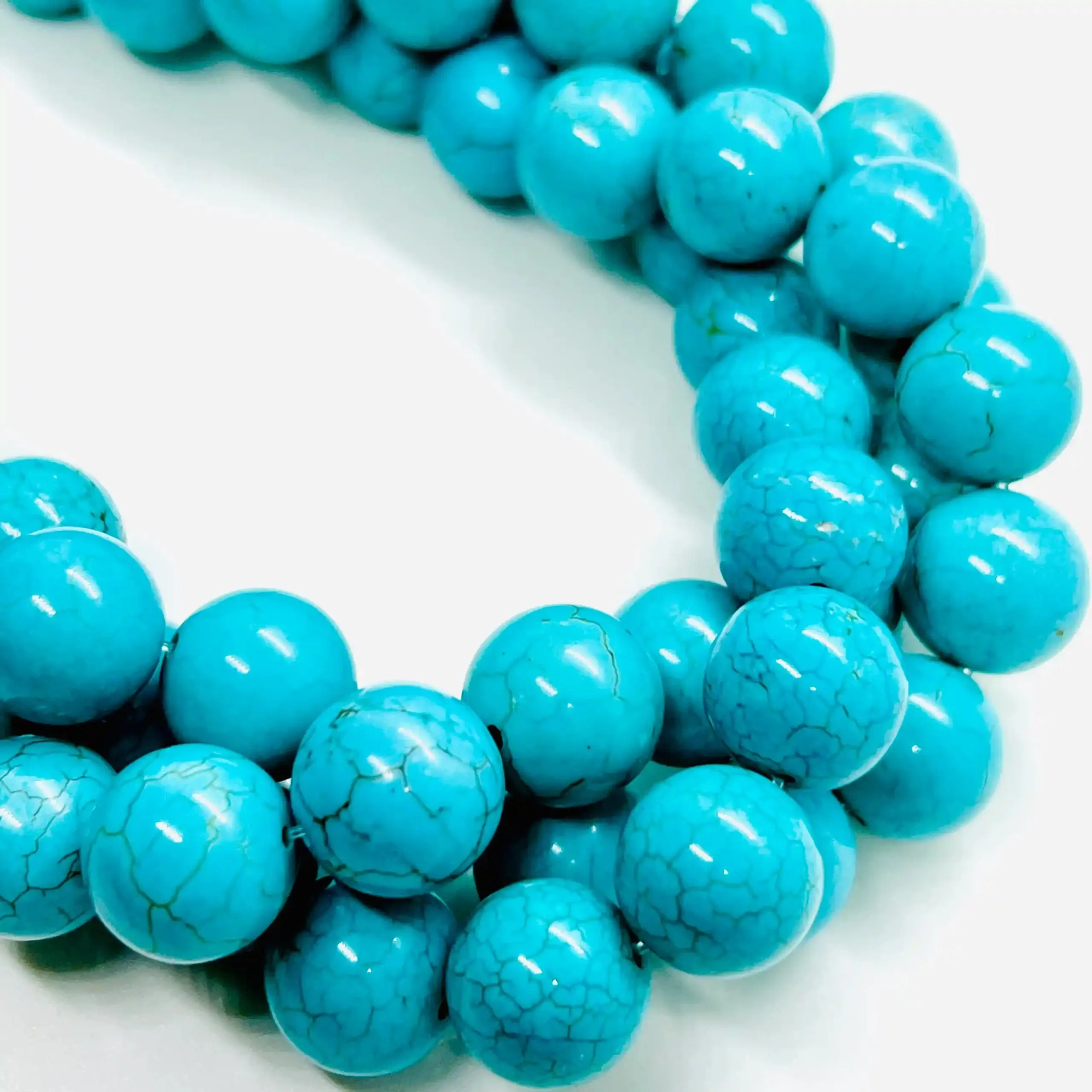 filo di haulite turchese sfera 14 mm colore turchese anticato