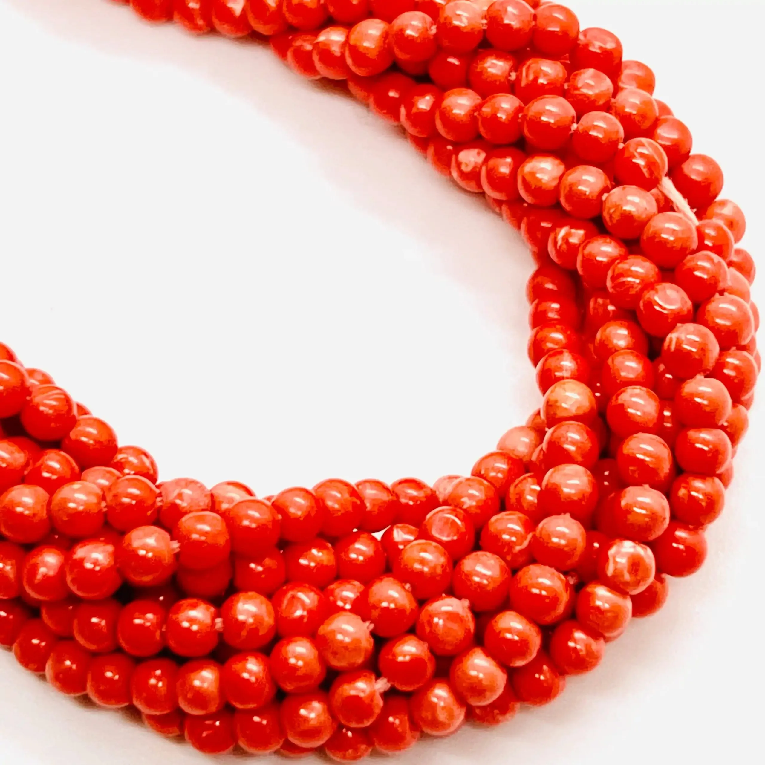 filo di haulite sfera 3 mm colore arancione corallo